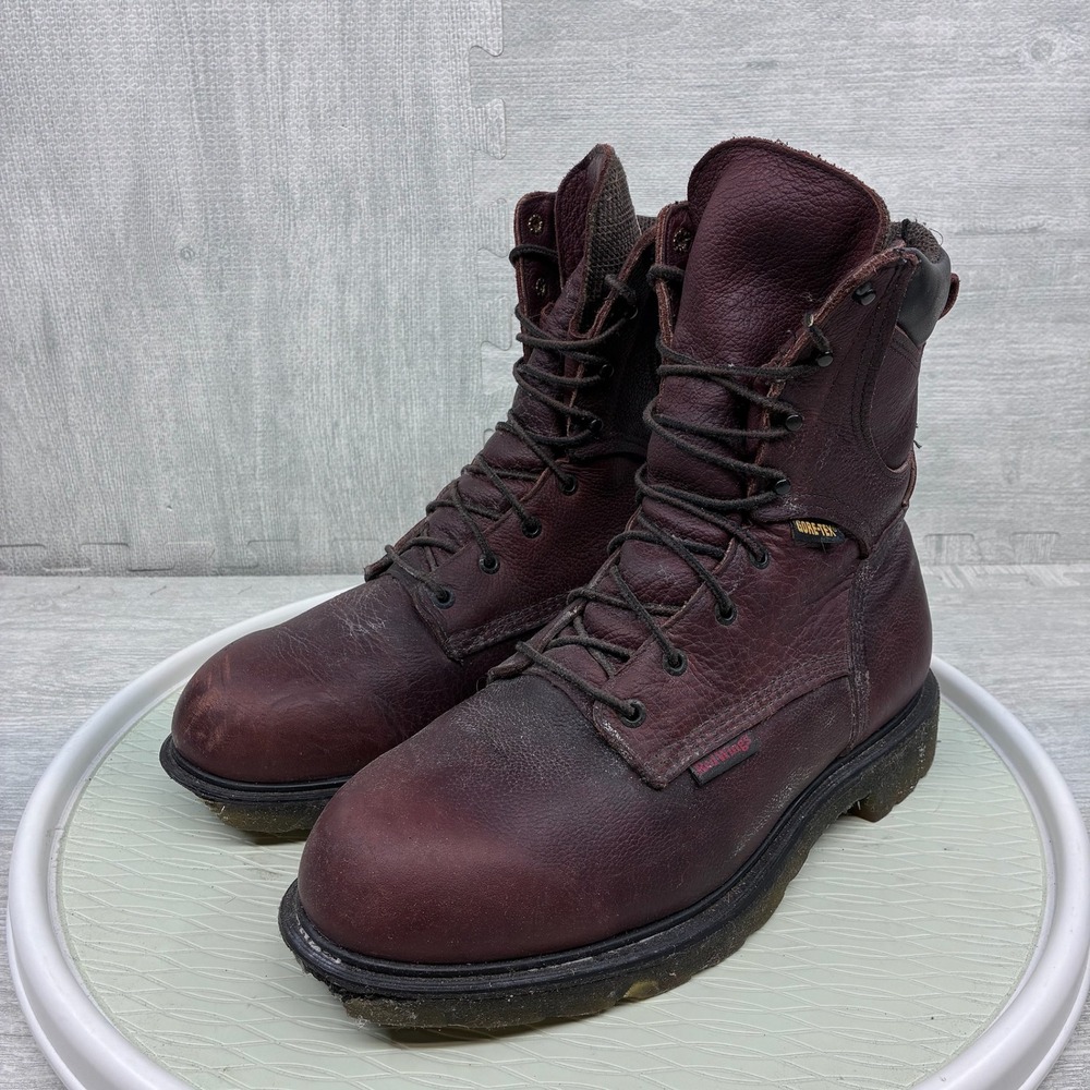 Red Wing 2412 Supersole Leather Work Boots Mens 11 Mahogany Red FLAWED